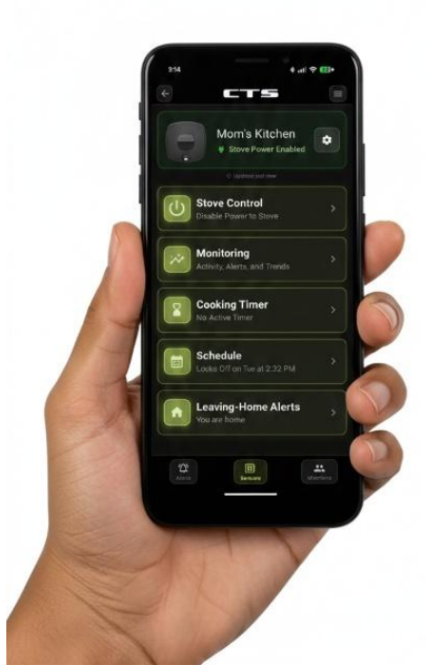 CTS Smart Kitchen Sensor with Automatic Power Cut Off. Made in the USA